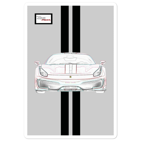 Argento Nurburgring Ferrari 488 Pista Black Racing Livery Sticker