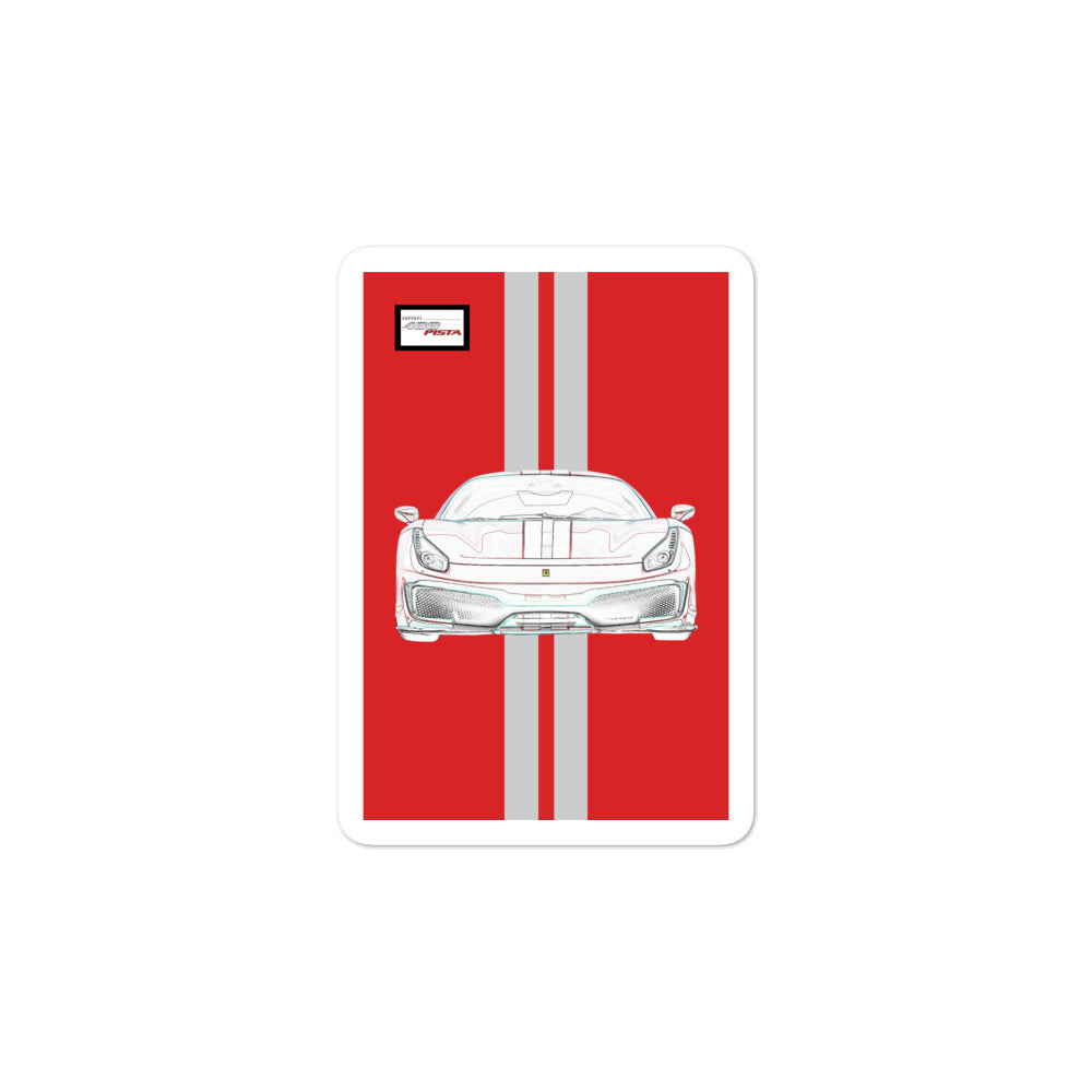 Rosso Corsa Ferrari 488 Pista Silver Racing Livery Sticker