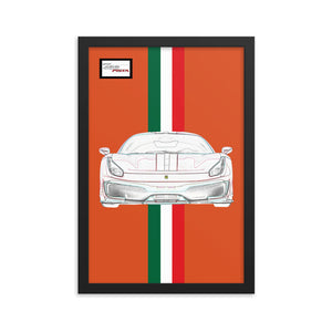 Tailor Made Arancio Triplo Strato Ferrari 488 Pista Framed Print