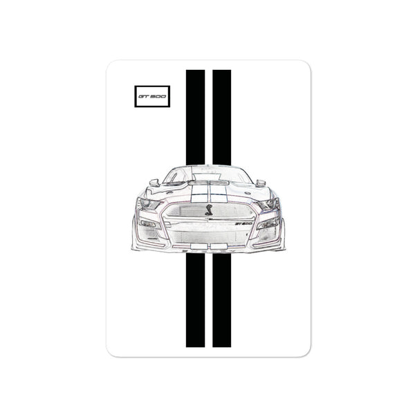 Oxford White Shelby GT500 Ebony Racing Stripe Sticker