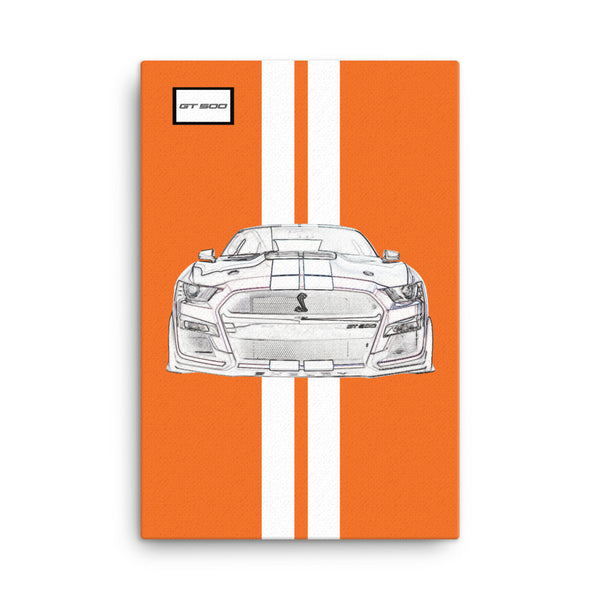 Twister Orange Shelby GT500 Bright White Stripe Canvas