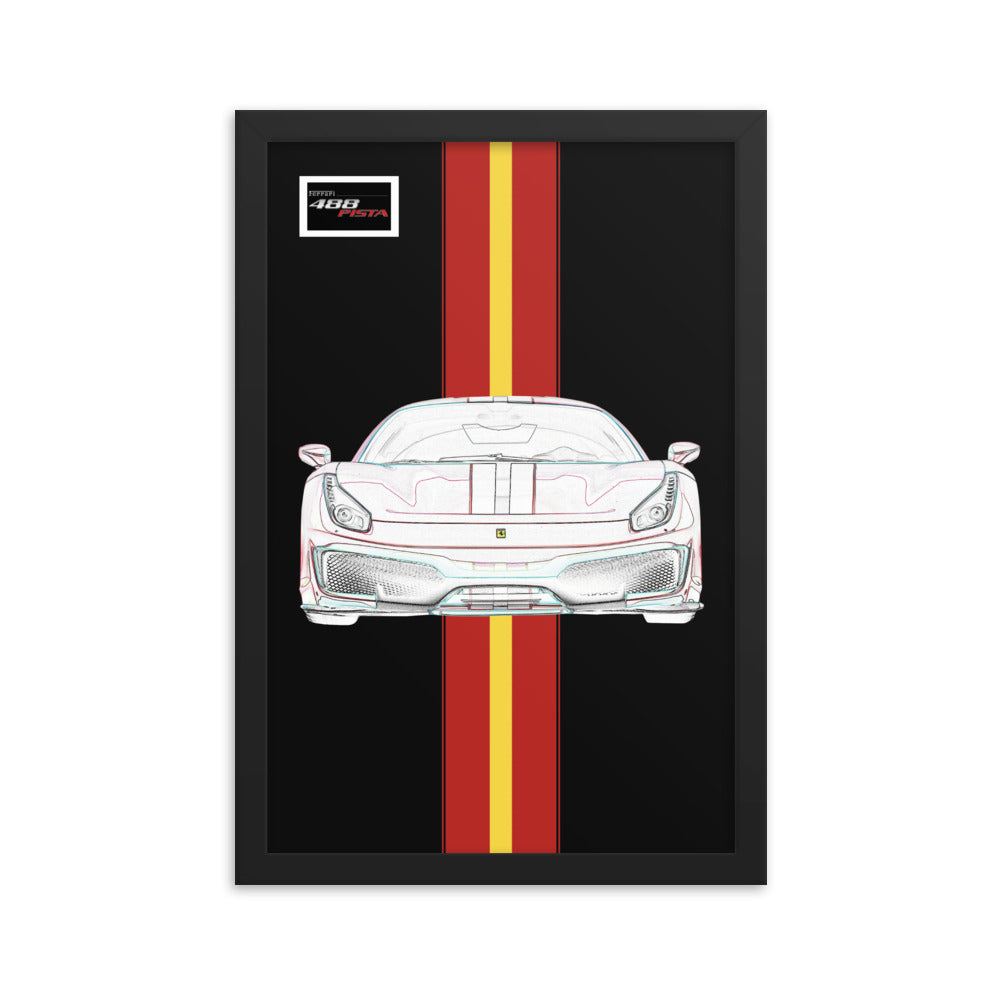 Tailor Made Nero Opaco Ferrari 488 Pista Framed Print