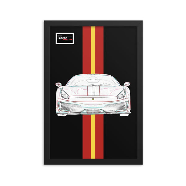 Tailor Made Nero Opaco Ferrari 488 Pista Framed Print