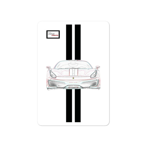 Bianco Avus Ferrari 488 Pista Black Racing Livery Sticker