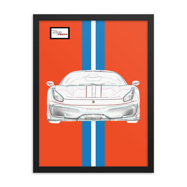 Tailor Made Rosso Dino Ferrari 488 Pista Framed Print