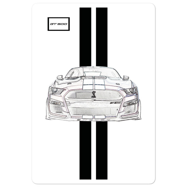 Oxford White Shelby GT500 Ebony Racing Stripe Sticker