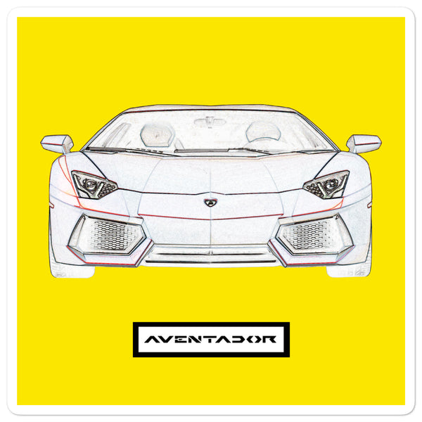 Giallo Maggio Lamborghini Aventador Sticker