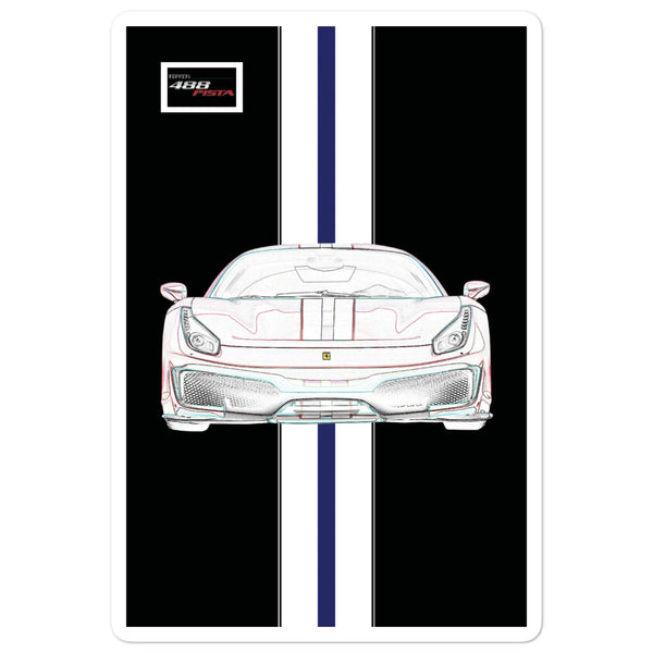 Nero Ferrari 488 Pista White Nart Racing Livery Sticker