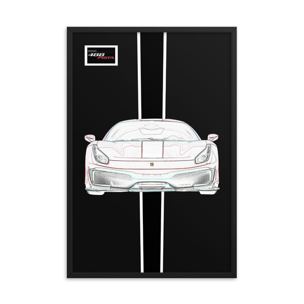 Tailor Made Nero Opaco Ferrari 488 Pista Framed Print