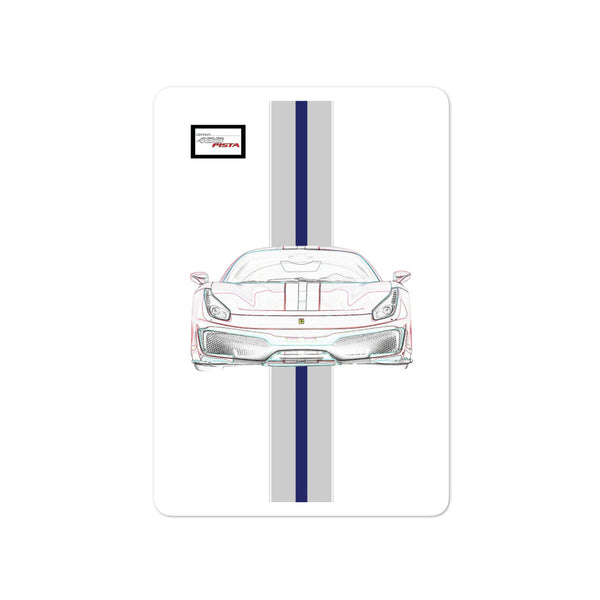 Bianco Avus Ferrari 488 Pista Silver Nart Racing Livery Sticker