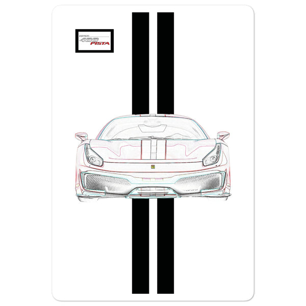 Bianco Avus Ferrari 488 Pista Black Racing Livery Sticker