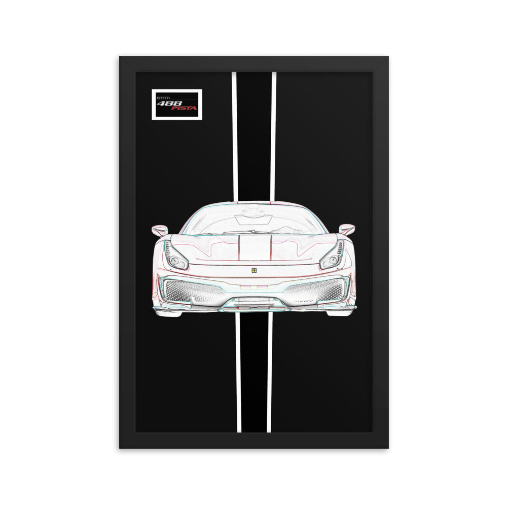 Tailor Made Nero Opaco Ferrari 488 Pista Framed Print