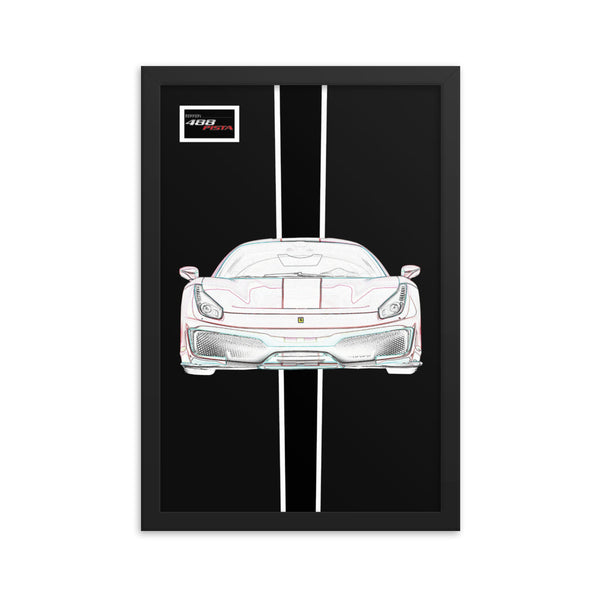 Tailor Made Nero Opaco Ferrari 488 Pista Framed Print