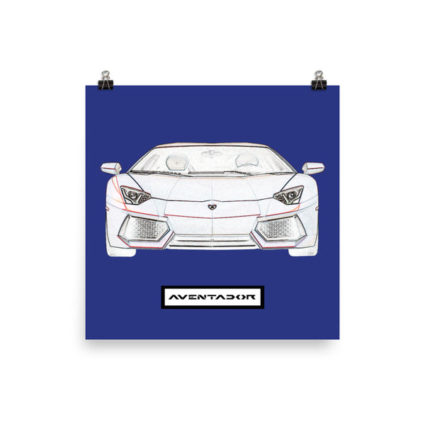 Blu Nereid Lamborghini Aventador Poster