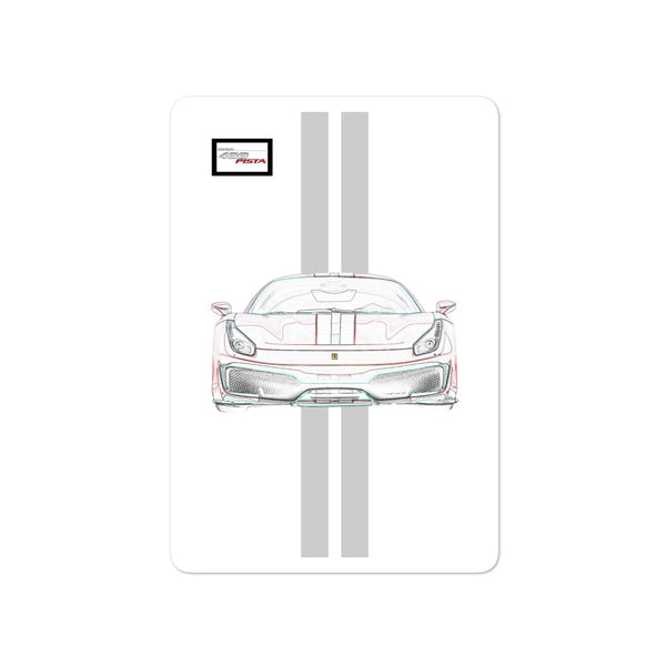 Bianco Avus Ferrari 488 Pista Silver Racing Livery Sticker