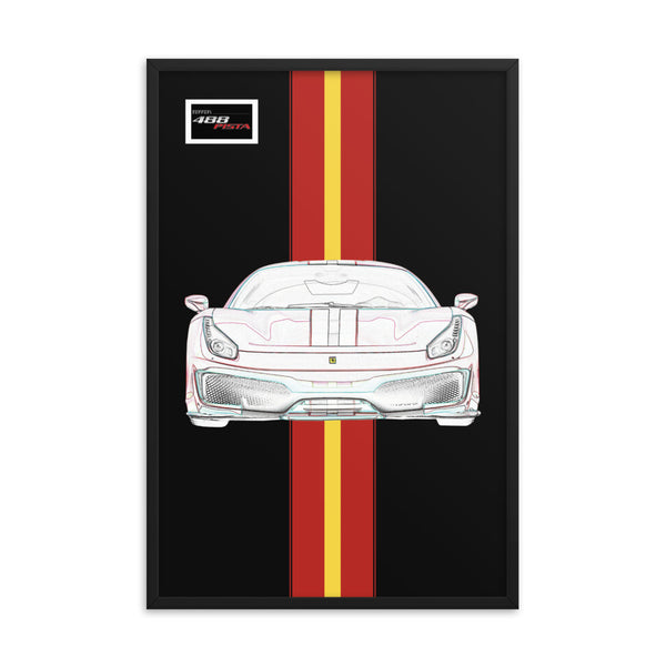 Tailor Made Nero Opaco Ferrari 488 Pista Framed Print