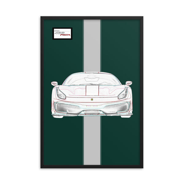 Tailor Made Verde Scuro Ferrari 488 Pista Framed Print