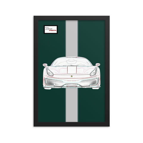 Tailor Made Verde Scuro Ferrari 488 Pista Framed Print