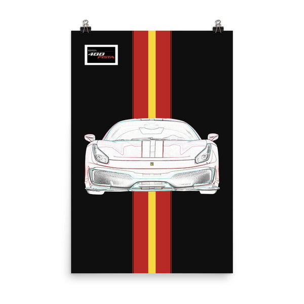 Tailor Made Nero Opaco Ferrari 488 Pista Tailor Poster