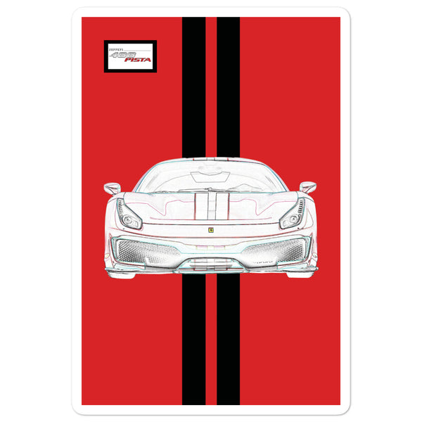 Rosso Corsa Ferrari 488 Pista Black Racing Livery Sticker