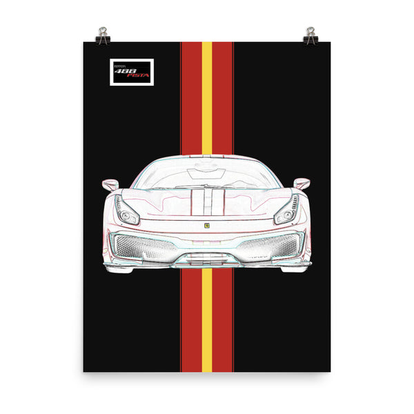 Tailor Made Nero Opaco Ferrari 488 Pista Tailor Poster