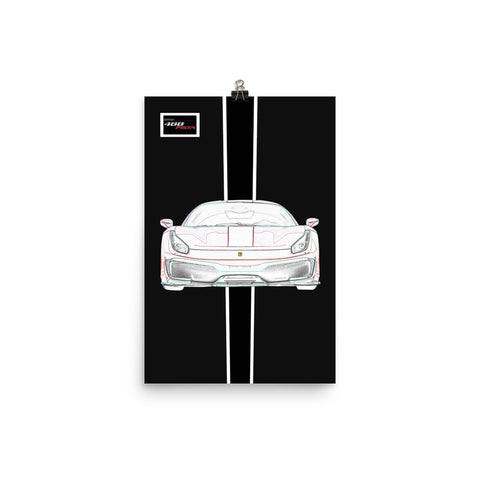 Tailor Made Nero Opaco Ferrari 488 Pista Poster