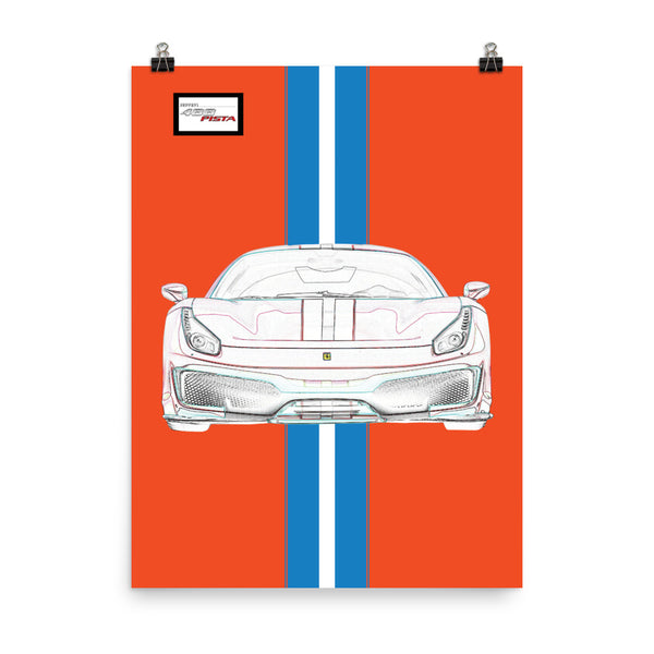 Tailor Made Rosso Dino Ferrari 488 Pista Poster