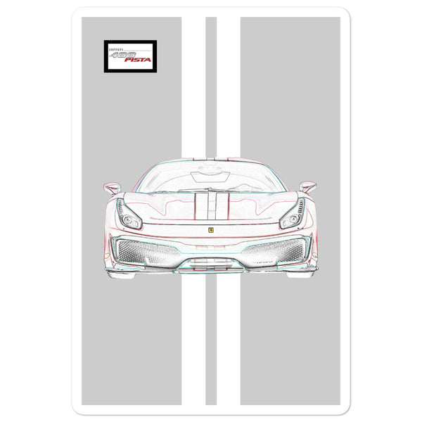 Argento Nurburgring Ferrari 488 Pista White Racing Livery Sticker