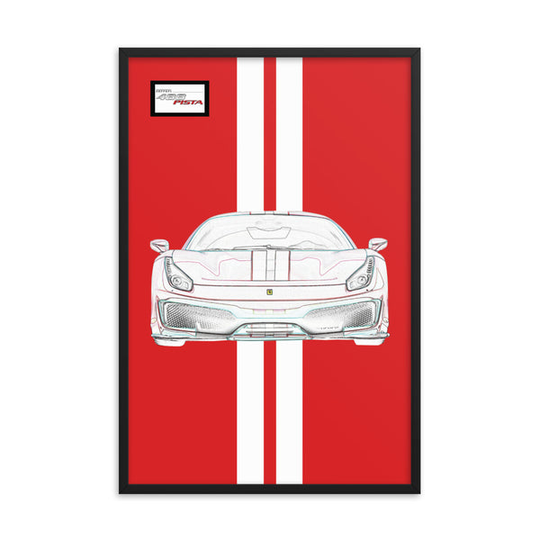 Rosso Corsa Ferrari 488 Pista White Racing Livery Framed Print