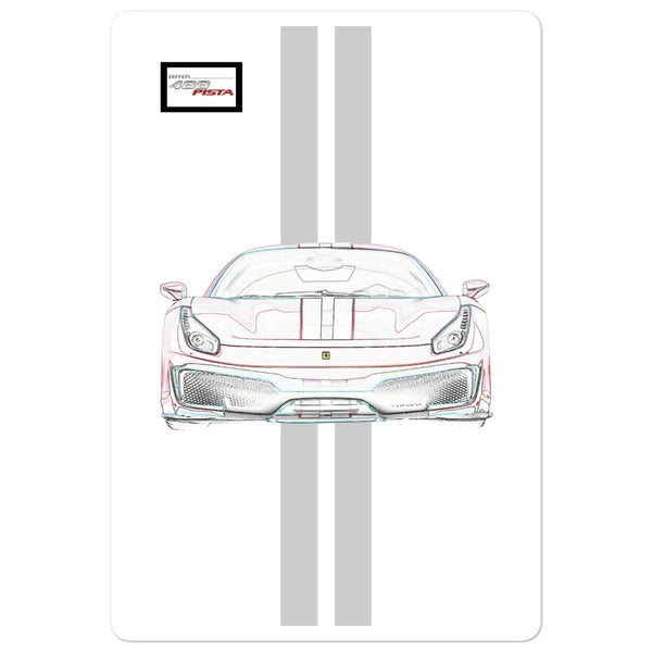 Bianco Avus Ferrari 488 Pista Silver Racing Livery Sticker