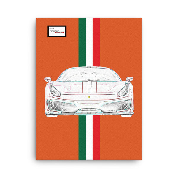 Tailor Made Arancio Triplo Strato Ferrari 488 Pista Canvas