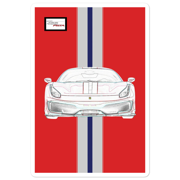 Rosso Corsa Ferrari 488 Pista Silver Nart Racing Livery Sticker