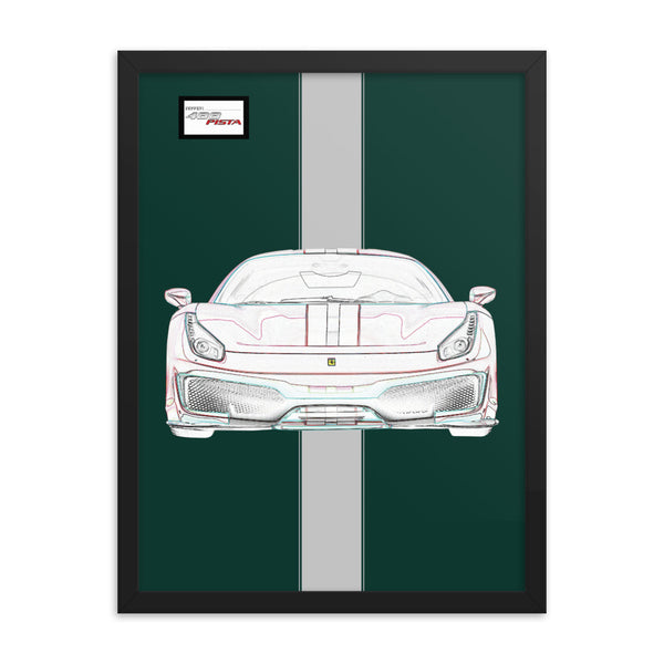 Tailor Made Verde Scuro Ferrari 488 Pista Framed Print