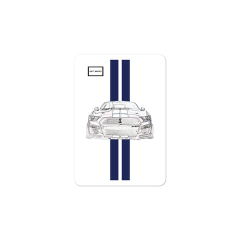 Oxford White Shelby GT500 Kona Blue Racing Stripe Sticker