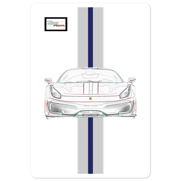 Bianco Avus Ferrari 488 Pista Silver Nart Racing Livery Sticker