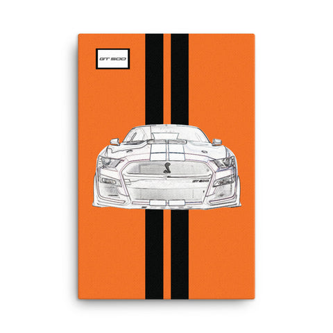 Twister Orange Shelby GT500 Ebony Racing Stripe Canvas