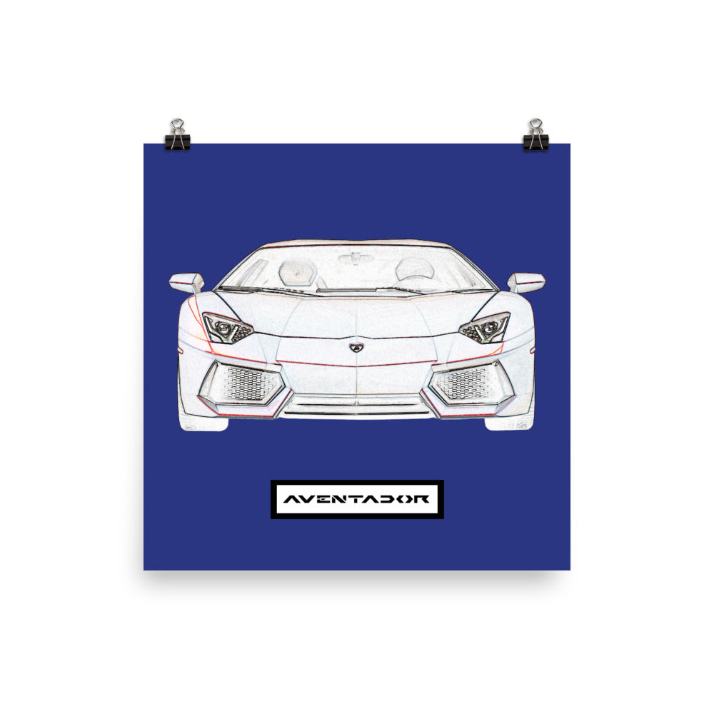 Blu Nereid Lamborghini Aventador Poster