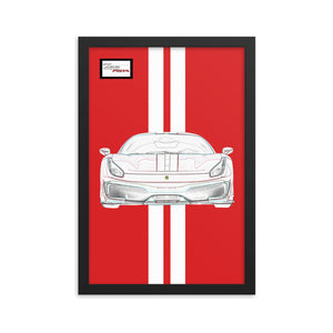 Rosso Corsa Ferrari 488 Pista White Racing Livery Framed Print