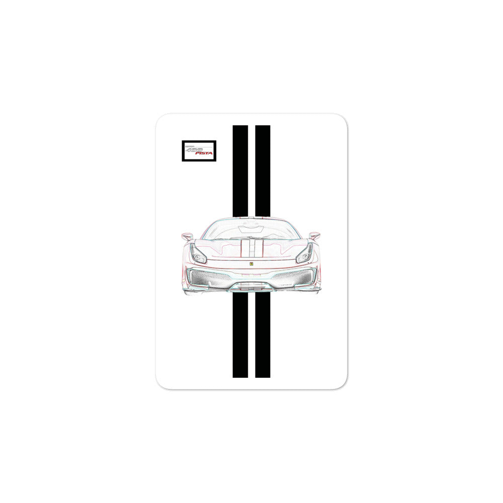 Bianco Avus Ferrari 488 Pista Black Racing Livery Sticker