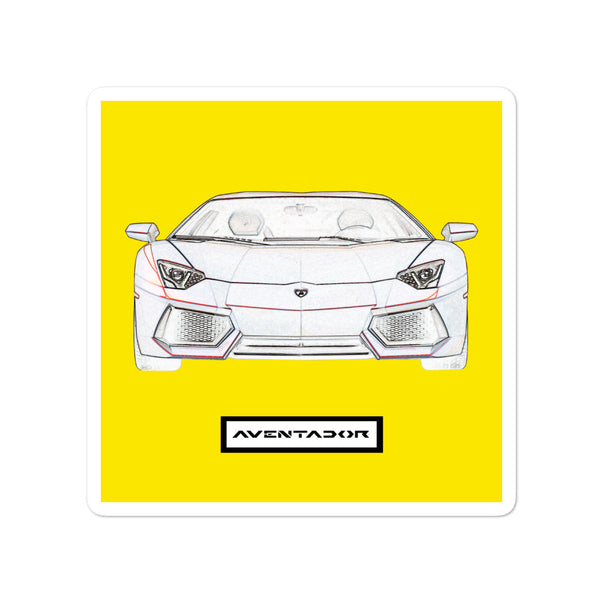 Giallo Maggio Lamborghini Aventador Sticker