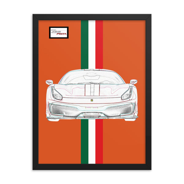 Tailor Made Arancio Triplo Strato Ferrari 488 Pista Framed Print