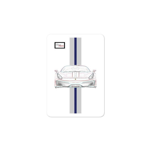 Bianco Avus Ferrari 488 Pista Silver Nart Racing Livery Sticker