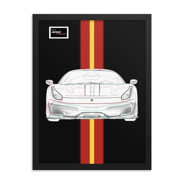 Tailor Made Nero Opaco Ferrari 488 Pista Framed Print