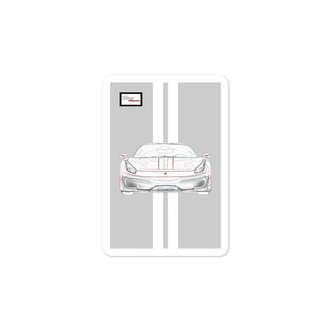 Argento Nurburgring Ferrari 488 Pista White Racing Livery Sticker