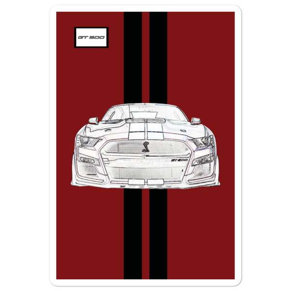 Rapid Red Shelby GT500 Ebony Racing Stripe Sticker