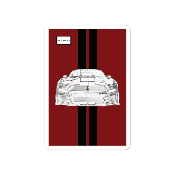 Rapid Red Shelby GT500 Ebony Racing Stripe Sticker