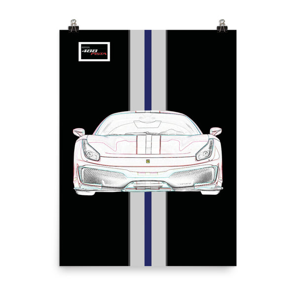 Nero Ferrari 488 Pista Silver Nart Racing Livery