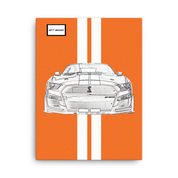 Twister Orange Shelby GT500 Bright White Stripe Canvas