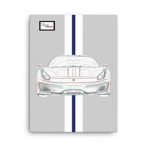 Argento Nurburgring Ferrari 488 Pista White Nart Racing Livery Canvas