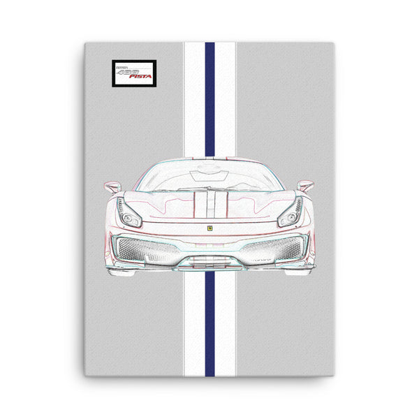 Argento Nurburgring Ferrari 488 Pista White Nart Racing Livery Canvas